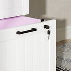 HOMCOM 3-Drawer Letter/A4 Filing Cabinet with Lock - White-Serves as a versatile printer stand
