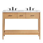 Modway Zaire 48" Double Sink Bathroom Vanity - Natural/White-Assembly Required