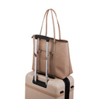 Bugatti PURE Vegan Leather Business Tote Bag with Removable Organizer for 14.1" Laptop/Tablet - Taupe-Practical key fob