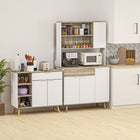 HOMCOM 37.4" L Sideboard - White-Equipped with three adjustable shelves to accommodate items of various heights