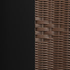 Flash Furniture 28" Square Glass Metal Table with Dark Brown Rattan Edging & 2 Dark Brown Rattan Stack Chairs-1.375" Edge Top