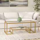 Hudson&Canal Athena 45"W Rectangular Coffee Table - Brass-Clean with a soft, dry cloth and no harsh chemicals or abrasive cleaning materials