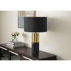 Monarch Specialties 25" H Contemporary Table Lamp - Black Concrete / Black Shade-The easy 3-way rotary switch holds a single bulb (not included) with a maximum outage of 100W/120V allowing you to adjust the lighting ambiance to instantly brighten or dim the room