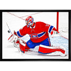 Carey Price Montreal Canadiens Blocker Save - Framed Canvas - 31" x 22"-Premium canvas print with gallery-wrapped edges