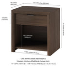 Hudson&Canal Clara Rectangular Nightstand - 24" W - Brown Oak-Product Dimensions: 23.63" L x 18" W x 24" H