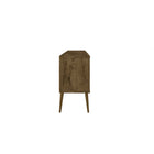 Manhattan Comfort Bradley 62.99" Mid-Century Modern TV Stand - Rustic Brown-90° Open Door Style with Soft Close Features