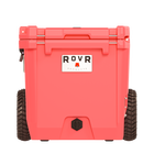 RovR RollR 45 Quart Wheeled Hard Cooler with Telescopic Handle - Coral-Patented AnchR Pin System lets you attach essential accessories like the LandR Bin, Prep Board, Double Cup HoldR, Stash Bag, and DeckR Series (not included)