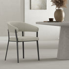 Manhattan Comfort Belle 22.4" Modern Textured Leatherette Upholstered Dining Chair - Oatmeal -Upholstered in Luxurious Textured Leatherette with Fine Stitching