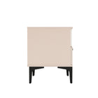 Manhattan Comfort Amara 19.7" Modern Nightstand - Pale Rose/White-Perfect for Bedside Storage, Lamps, or Display Items