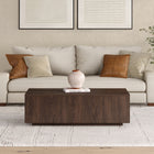 Hudson&Canal Paxton 48"W Rectangular Coffee Table - Alder Brown-Finished in wood-look antiqued alder brown