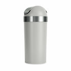 Umbra Venti 16-Gallon (62 L) Trash Can with Swing Top Lid - Grey Steel-Polypropylene