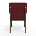 Flash Furniture HERCULES 18.5"W Stacking Church Chair in Burgundy Patterned Fabric with Gold Vein Frame-4'' Thick Seat with 4.25'' Thick Waterfall Edge
