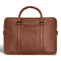 Champs Onyx Leather Slim Briefcase - Brown-CHAMPS Onyx Collection Slim Briefcase