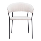 Zuo Josephine Dining Chair - Cream - Set of 2-Shearling style fabric