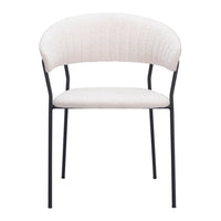 Zuo Josephine Dining Chair - Cream - Set of 2-Shearling style fabric