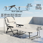 Outsunny Folding Lounge Chair with Reclining Back - Tanning Chair - Cream White-Crafted from solid wood, treated with waterproof paint for durability