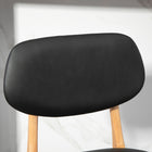 HOMCOM Counter Height Bar Stools with Solid Wood Legs - Natural/Black - 2 Pack-Maximum load 264 lbs/120kg, assembly required