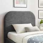 Modway Keynote Upholstered Fabric Curved Twin Platform Bed - Heathered Weave Slate-Wood Slat Support