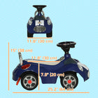 Qaba Baby Push Car with Music, Horn and Lights - Dark Blue-Constructed from PP and metal for longevity 