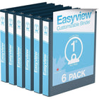 Davis Group Easyview Premium Binder - Round Ring - Customizable - 1" - Navy Blue - 6 Pack-3 Ring Binder