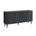 Manhattan Comfort Jodie 64.6" Mid-Century Modern Sideboard - Charcoal Grey-Splayed Metal Legs for Fashion and Durability