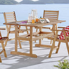 Modway Hatteras 59" Rectangle Outdoor Patio Eucalyptus Wood Dining Table - Natural-FSC Certified Eucalyptus Wood