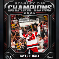 Frameworth Carolina Hurricanes 2026 Stanley Cup Champions: Taylor Hall Shield Design PhotoGlass Framed Photo - 18" W x 22" H-Officially licensed NHL and NHLPA photo: Taylor Hall 16x20 PhotoGlass Frame Carolina Hurricanes 2026 Stanley Cup Champions Shield Design for Carolina Hurricanes fans and collectors