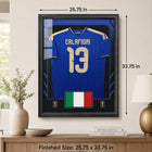 Frameworth Official FIFA World Cup 2026 Italy Riccardo Calafiori Framed Replica Jersey - 25.75" x 33.75"-Arrives ready to hang and makes a standout gift for soccer fans and collectors.