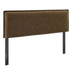 Modway Camille Striped Linen Blend Queen Size Headboard - Earth Stripe-Woven Linen Blend with Pinstripe Pattern