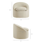 Modway Sadie Slipcovered Linen-Blend Round Accent Chair - Linen-Linen-Blend Fabric Upholstery