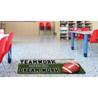Ashley Productions The Original Fun Mat Mat Runner - 15.5" x 47" - Football Teamwork-Slip-Resistant and Durable: Heavy-duty rubber backing ensures safety and durability, perfect for high-traffic areas.
