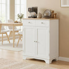 HOMCOM 26.8" L Sideboard Buffet Cabinet with Storage - White-Suitable for kitchen, living room, bathroom to store utensils, stationery, or towels