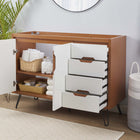 Modway Energize 48" Single Sink Compatible Bathroom Vanity Cabinet - Cherry/White-Soft-Close Doors