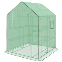 Outsunny Portable Greenhouse - Green - 4.6' x 4.7' - A light-weight mini greenhouse to keep the growing going year-round (including light winters)
 