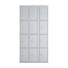 Ceha KDK Series 4-Tier Locker - Bank of 3 - Grey-Ventilation holes on top and back panels