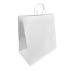 Reliabag Paper Bags - Twist Handles - 14" W x 8" D x 14" H - White - 100 Pack-Made by the premium white kraft paper with the re-enforced flat bottom