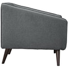 Modway Slide Upholstered Fabric Armchair - Grey-Dark Walnut Stained Legs