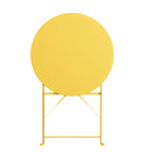Lausaint Bistro Folding 3-Piece Patio Set - Yellow-Multifunctional Use - This two-person outdoor folding patio set effortlessly complements any décor style, suitable for both indoor and outdoor use. It is ideal for enhancing the quality and comfort of settings such as back gardens, porches, patios or balconies.
