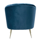 Manhattan Comfort Rosemont 32.28" Mid-Century Modern Velvet Upholstered Accent Chair - Blue and Gold - 2 Pack-30.31" L x 23" W x 34.84" H