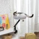 PawHut 360° Rotatable Adjustable Height Cat Desk Bed-Made with soft plush, offering your cat year-round comfort 