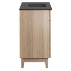 Modway Miles 36" Bathroom Vanity - Black/Oak-Non-Marking Foot Caps