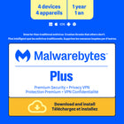 Malwarebytes Standard Premium Security + Privacy VPN - 4 Device - 1 Year Subscription [Digital Download]-Valid email address must be provided at checkout