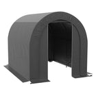 Outsunny Outdoor Galvanised Steel Portable Bike Shed - 6' x 8' - Dark Grey-Spacious tent storage shed for your bike, motorcycle, or garden tools 