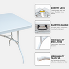 Homy Casa 6 ft Portable Folding Table Indoor & Outdoor for Camping - White-Triangular supports help improve overall stability