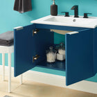 Modway Maybelle 24" Wall-Mount Bathroom Vanity - Navy/White-Ceramic Sink Basin