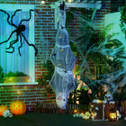 HOMCOM 55.9" Animated Hanging Mummy with Spider Web Halloween Decoration-Red lights in the eyes, warm white lights in the body 