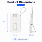 Rwan 10,000 mAh Magnetic Wireless Power Bank With Stand, USB-C Cable and Apple Watch Charger - White-Includes a USB-C cable for convenient everyday use