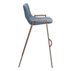 Zuo Desi Barstool - Azure Grey/Walnut - Set of 2-3 year limited warranty