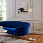 Modway Element Transparent Glass Glass and Metal Floor Lamp - Satin Nickel-Black Power Cord With Foot Switch