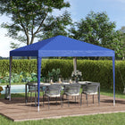 Outsunny 10 ft W x 10 ft L Folding Pop Up Tent Canopy Outdoor Gazebo - Blue-Rust-resistant steel framework for long-term use